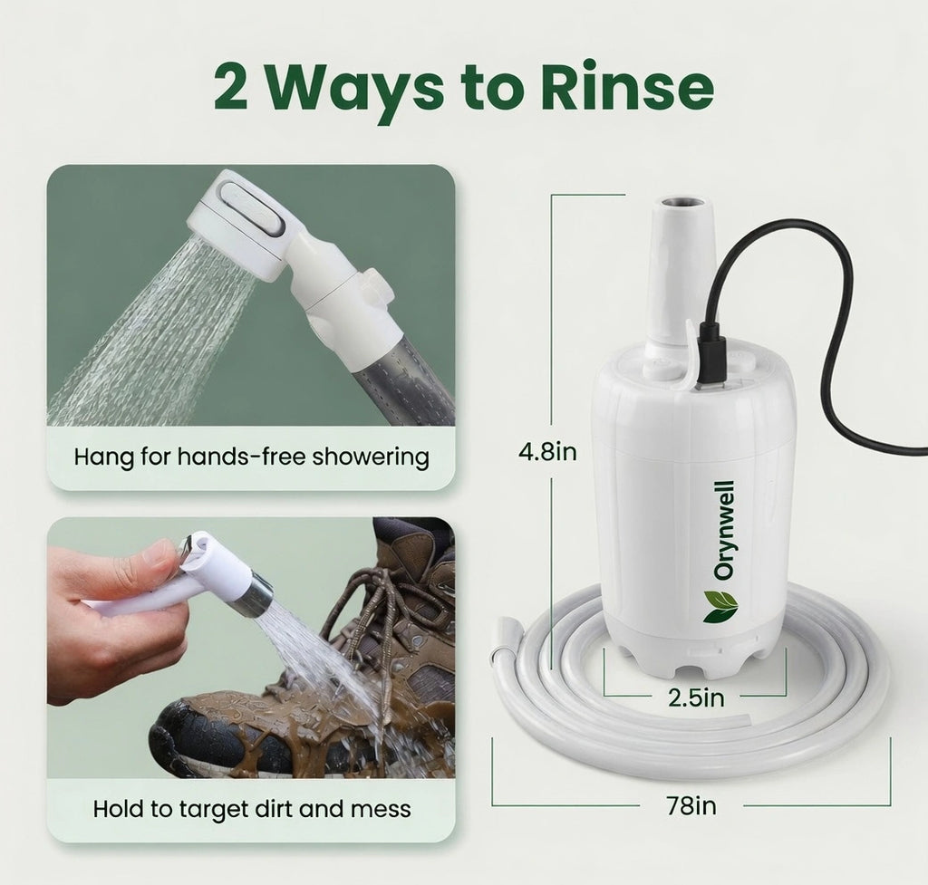Orynwell ReadyFlow™ Portable Backup Shower
